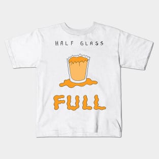 Half Glass Full Kids T-Shirt